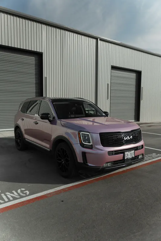 Kia Telluride in satin rose-gold wrap